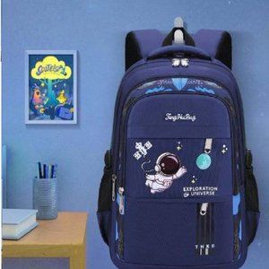 Kid's Waterproof Blue Astronaut Padded Backpack 15.4" Inch